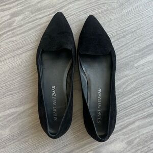 stuart weitzman black suede flats sz 7